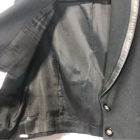 Vintage Proportion Petites Wool & Leather Blazer, size 6P - Picture 6 of 13